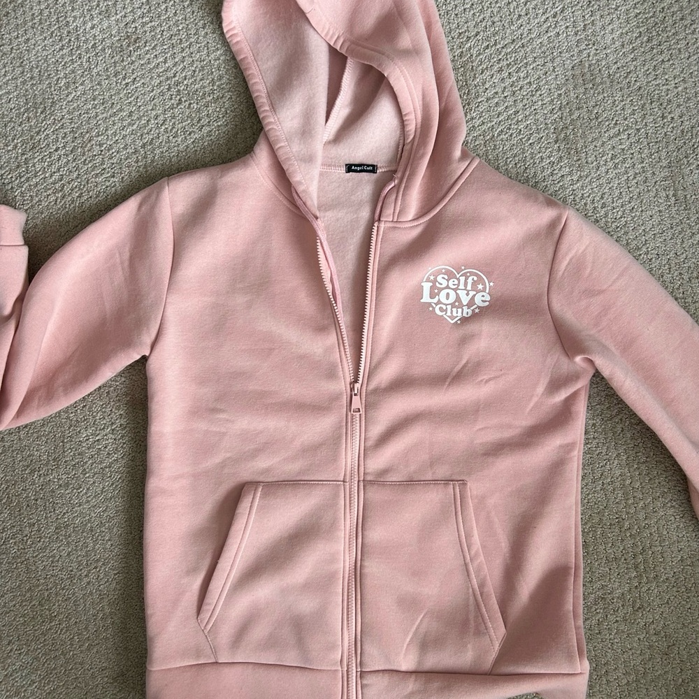 Self love peachy pink hoodie